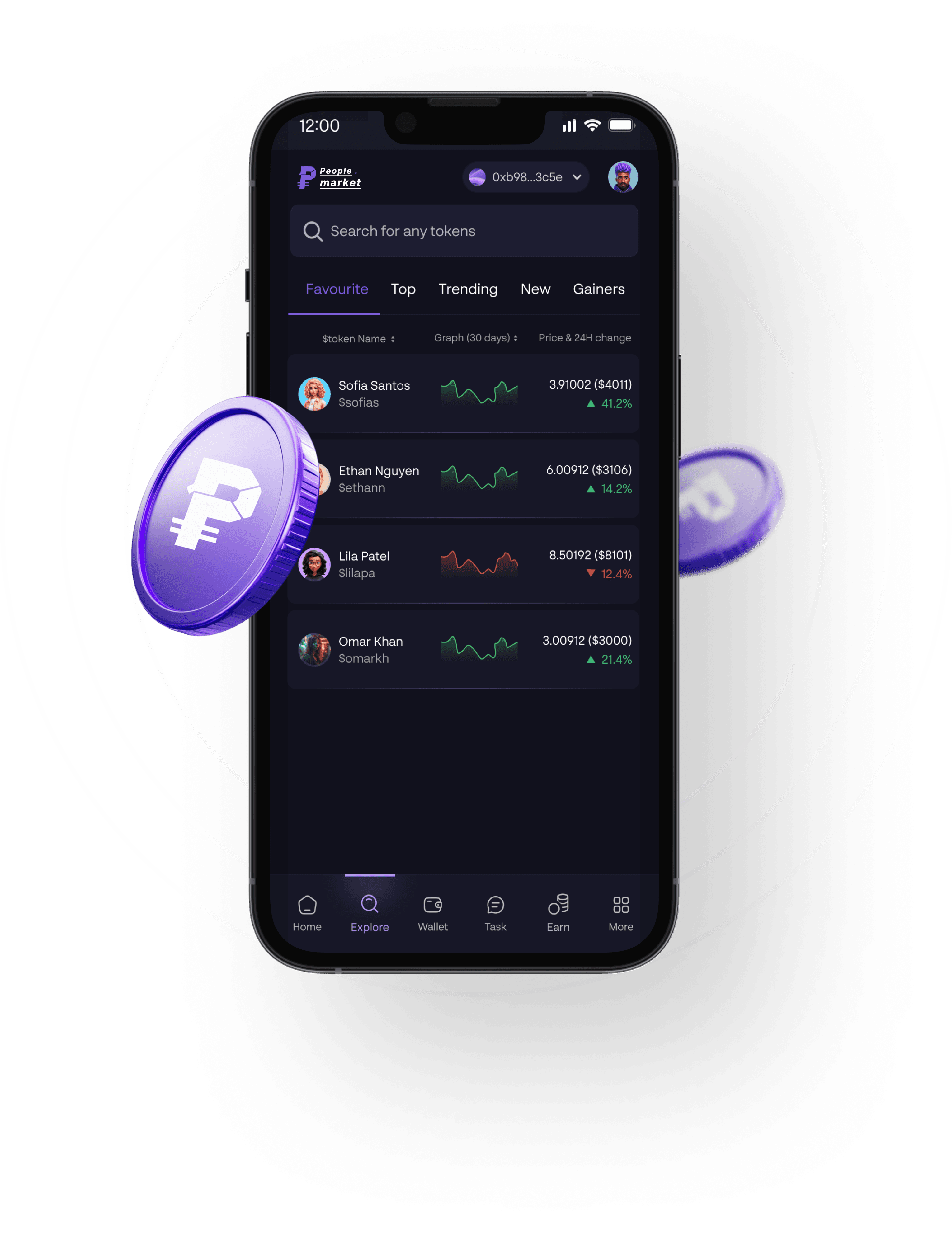Trade and invest in social tokens